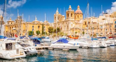Spectacular,View,Of,The,Moored,Sailing,Yachts,In,Seaport,Vittoriosa
